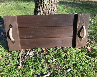 Rustic Serving Tray with twine wrapped handles