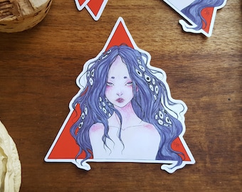Ocular Hair / Stickers / Creepy / Strange / Dark Surrealism / Matte Weatherproof Vinyl Stickers