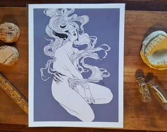 Volutes / 8.5x11 matte fine art print / Strange / Surreal / Dark art / Body Horror / Procreate
