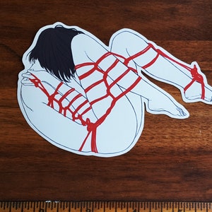 Aufkleber / Shibari Seite / Bondage / Minimalistisch / Erotik / Sexy / Wetterfest Matt Vinyl Aufkleber