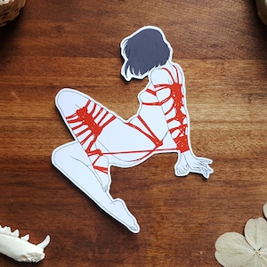 Shibari Dreieck / Bondage / Minimalist / Erotik / Sexy / Wetterfest Matte Vinyl Aufkleber