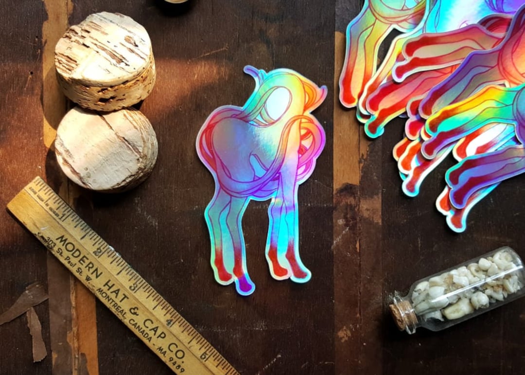 Loopy Unicorn Sticker, Creepy Cute Holographic Vinyl - Etsy