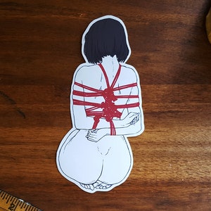 Aufkleber / Shibari Rücken / Bondage / Minimalistisch / Erotik / Sexy / Matt Vinyl Aufkleber