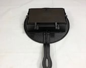 RARE Antique Unmarked Cast Iron Gate Mark Waffle Iron with Base - NEAT PIECE