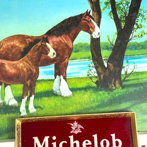 Vintage HARD to FIND 1950s Michelob Beer Horses Lighted Sign NICE original condition image 6
