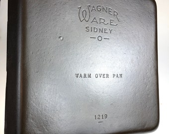 WUNDERSCHÖN SCHWER zu finden Wagner Ware Sidney O #1219 Warm Over Pan Divided Skillet - circa 1930er bis 1940er Jahre
