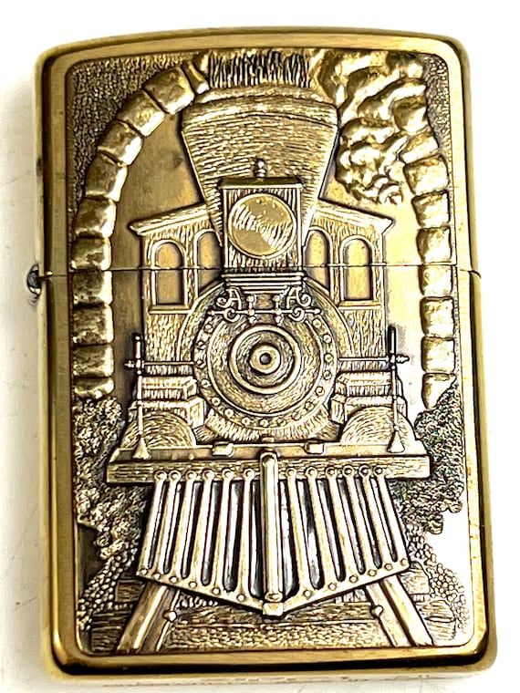 RARE Vintage 1996 Brass Great American Train Embossed ZIPPO RARE Vintage 1996 Brass Great American Train Embossed ZIPPO