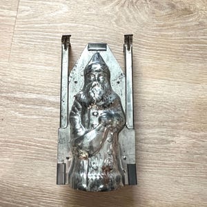 RARE Antique Ges Gesch German Large 9 3/4&quot; Santa St. Nicholas Chocolate Mold