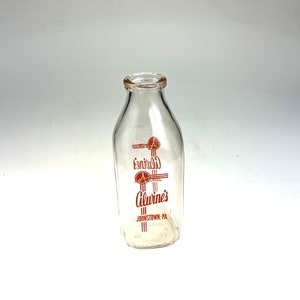 Vintage Hard-to-Find Alwine&#39;s Dairy Milk Bottle Johnstown, PA One Quart 1 Qt.