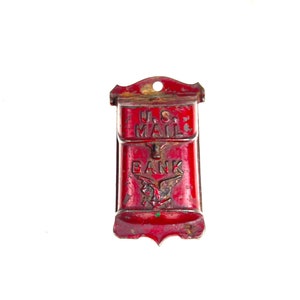 Circa 1928, Small, Stand Mailbox by Hubley, cast iron Still Bank - Ruby Lane