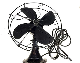 Vintage 1920's - 1940's Emerson #73648 16-inch, 3-speed oscillating desk fan - Working Condition!!