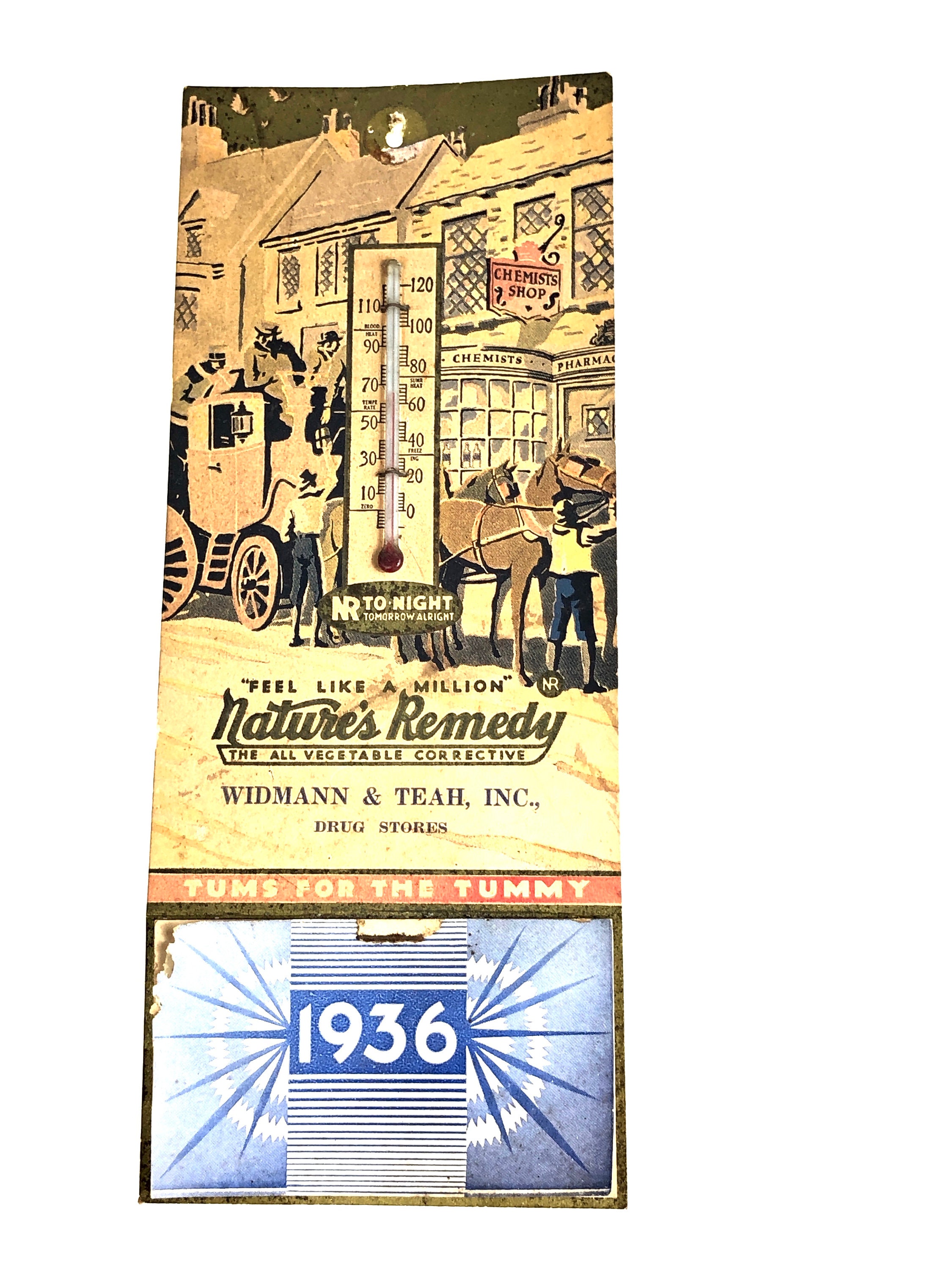 Vintage 1936 Nature's Remedy Tums for the Tummy Advertising