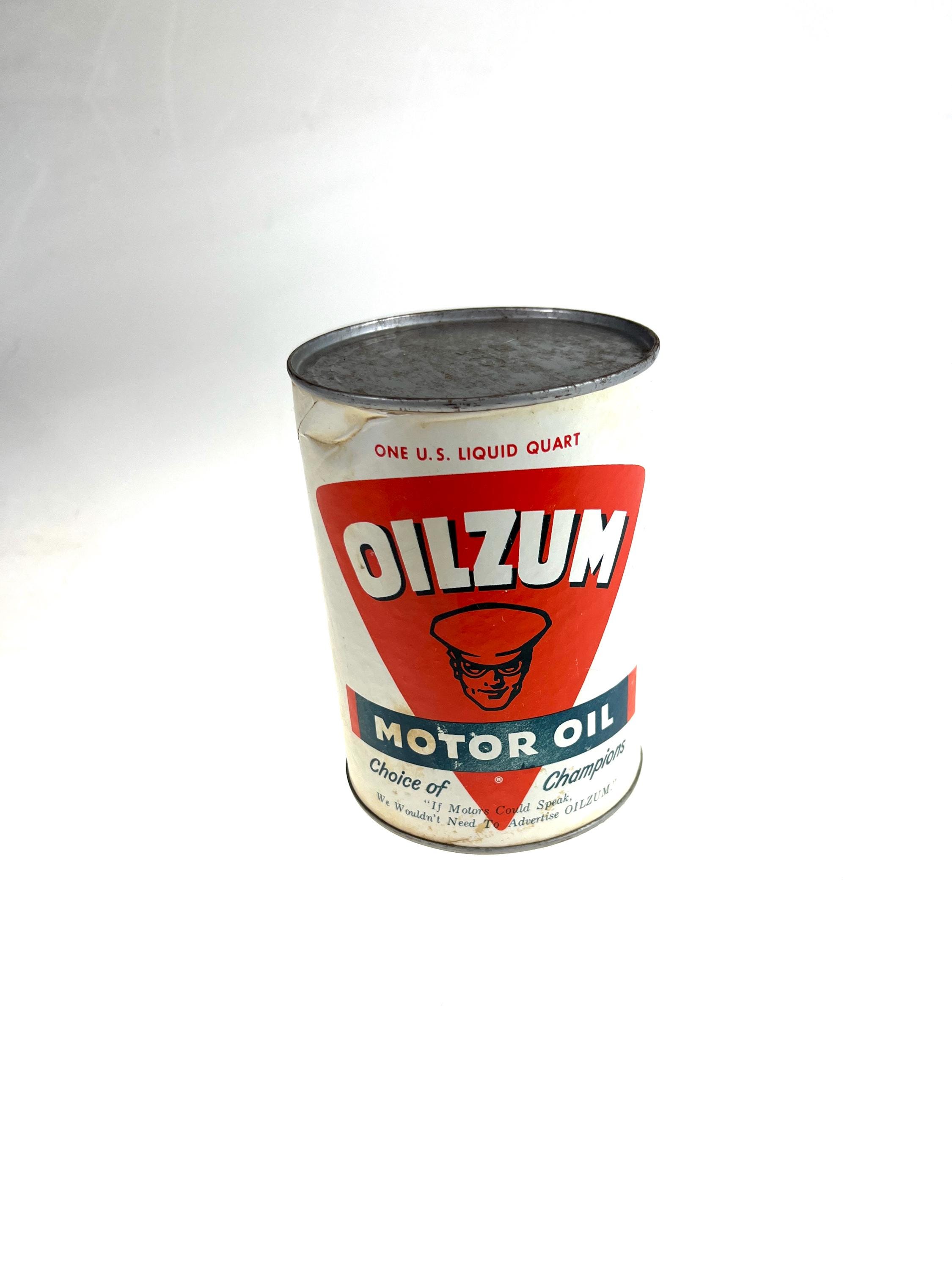 Oilzum One 1 Quart FULL Oil Can - Circa 1960's - Etsy