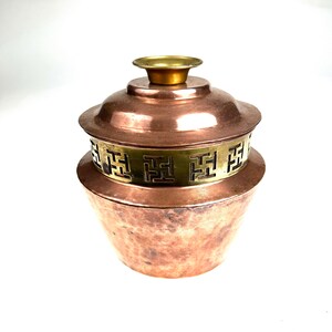 Vintage Hammered Copper Incense Burner Candle Holder Urn