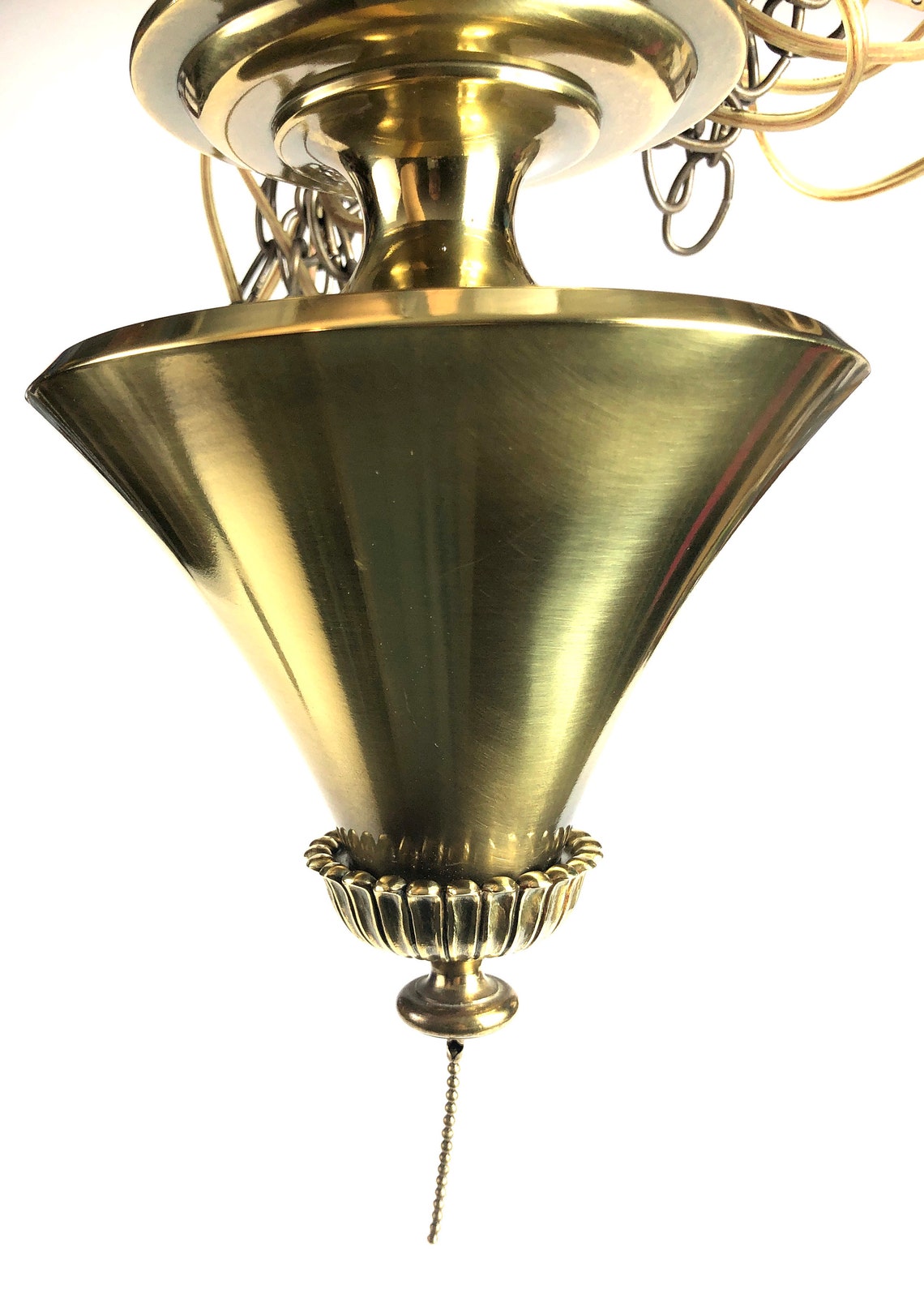 Vintage STIFFEL Brass Hanging 2 Light Lamp Working Condition Etsy