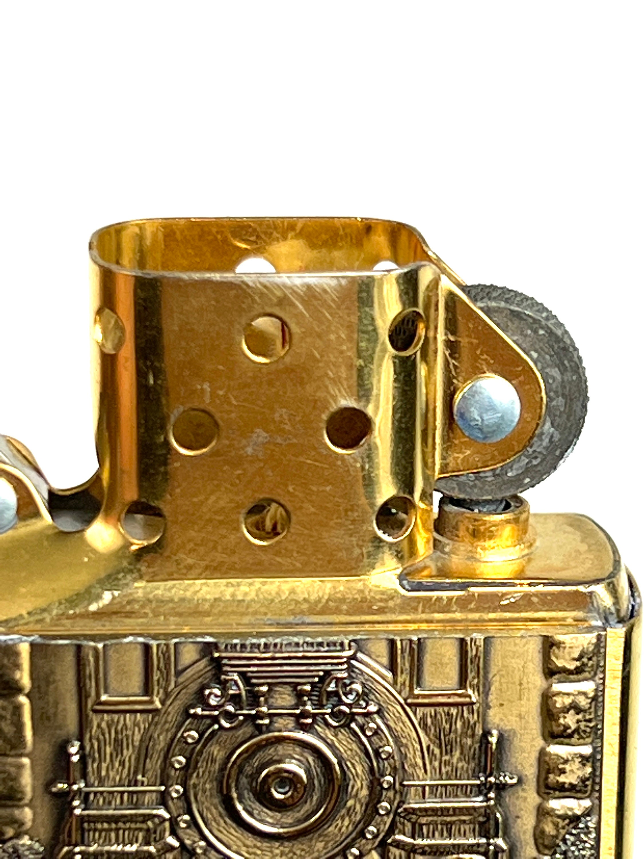 RARE Vintage 1996 Brass Great American Train Embossed ZIPPO 