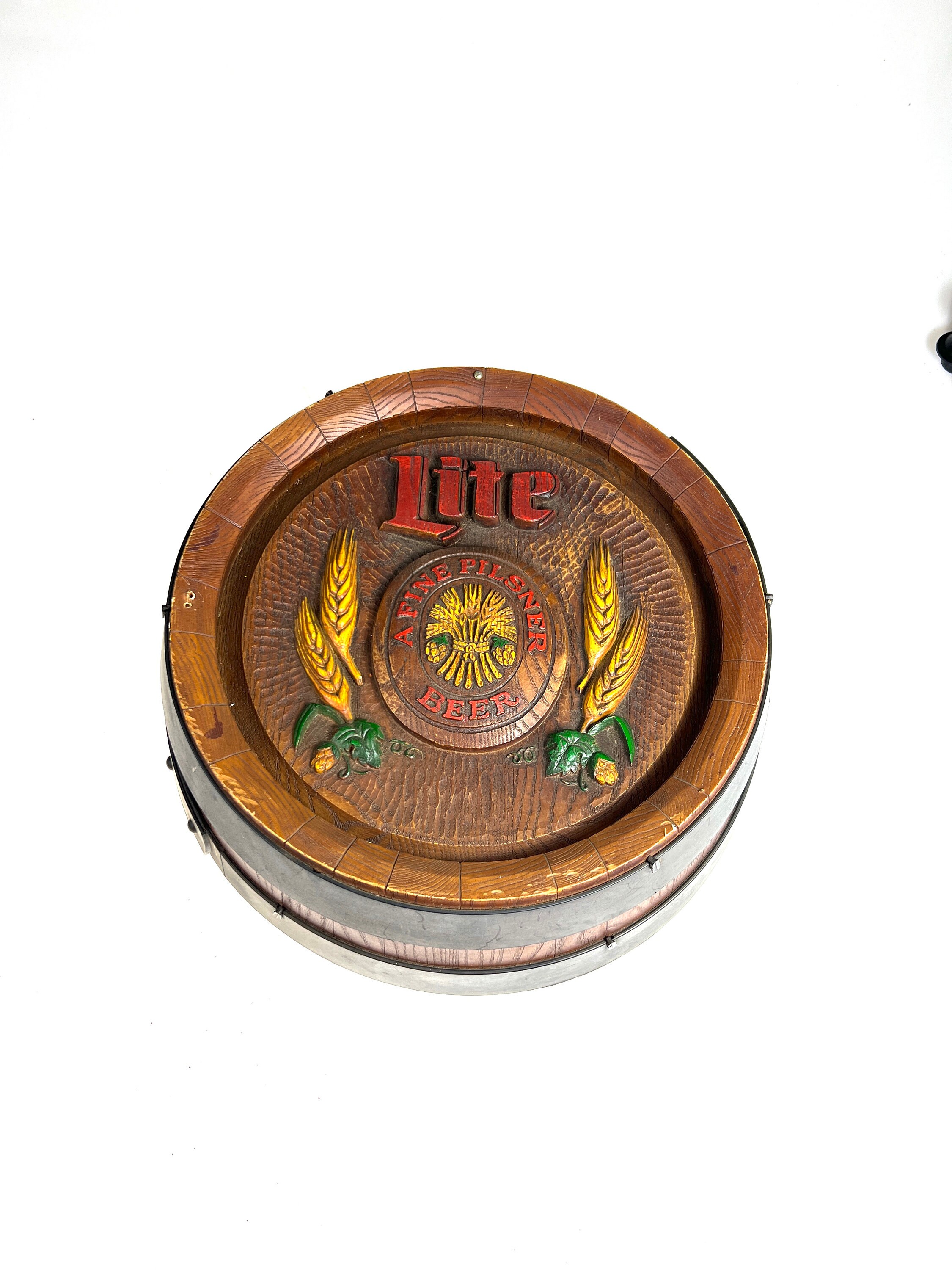 Vintage Miller Lite Beer Plastic Barrelhead Sign - Etsy