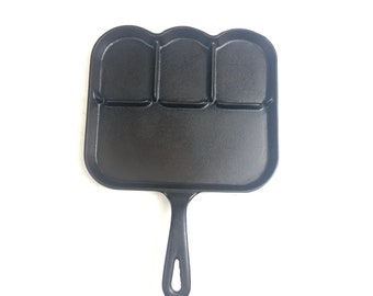 CERCA DE MENTA RARA!! Sartén de desayuno dividida Blackhawk antigua - The Western Foundry Co. Chicago