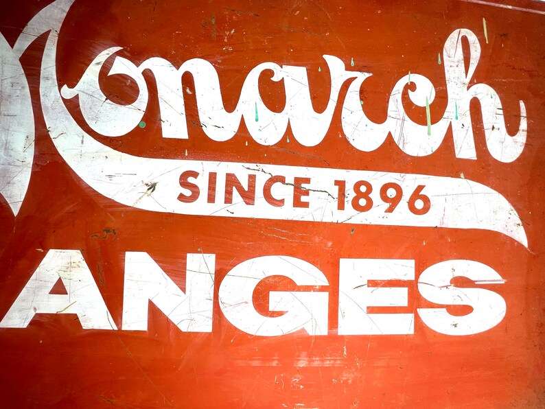 RARE!! Vintage Large Monarch Range Since 1896 Sign - 38