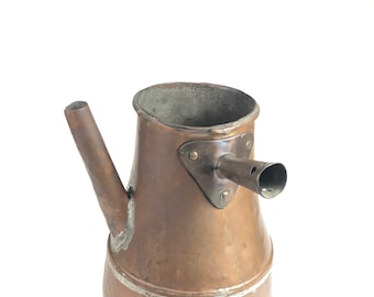Antike PRIMITIVE EINZIGARTIGE HANDMADE Kupfer Topf Wasserkocher Krug