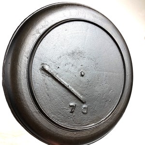 Antique 1800&#39;s Cast Iron #7 Griddle with Gatemark and Inset Heat Ring