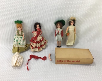 Lot of 4 Vintage 7" to 8" Dolls - FREE SHIPPING!!