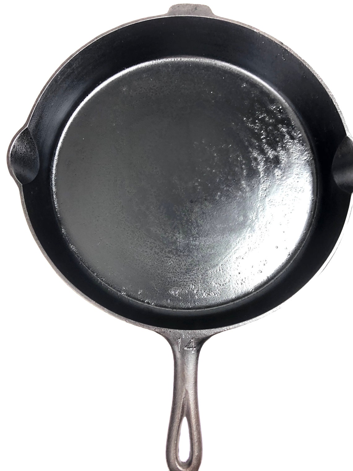 Vintage Griswold 14 Cast Iron Skillet 718 Large Block Logo Etsy