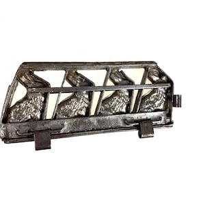 Antique 4-Rabbit Hinged Chocolate Mold – 1920s–40s Multi-Cavity Easter Candy Mold (3&quot; Rabbits), Tin-Lined Steel
