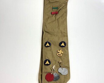 RARE 1940s Boy Scout Sash, Kansas City Missouri Unusual Medals, Teepee Patches, Pins, Rank Patches, 3 Type D Merit Badges - FREE SHIPPING!