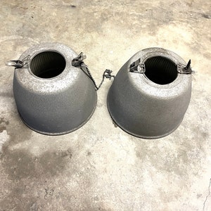 Pair Antique Holophane Warehouse Industrial Light Covers Shades