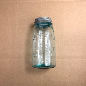 RARE Mason&#39;s Light Aquamarine/Blue Patent Nov. 30th 1858 Keystone Symbol Jar - VERY NICE!! - circa late 1890&#39;s