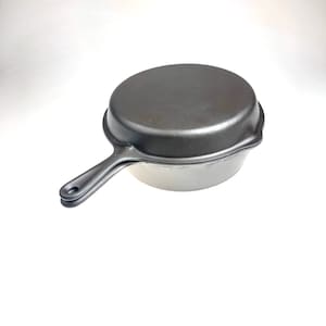 NICE!! Wagner Unmarked Cast Iron Double Skillet Deep Chicken Fryer