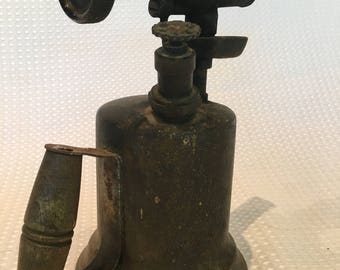 Vintage 1920's-1930's Brass/Cast Iron Otto Bernz Blow Torch Rochester New York - FREE SHIPPING!