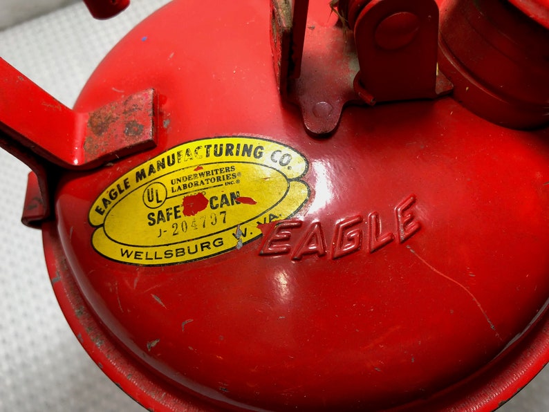 Vintage Eagle 1 Gallon Metal Safety Gas Can U110S Type 1 USA Etsy