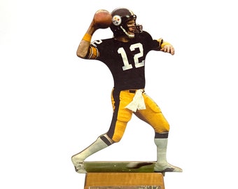 Potentially RARE? Cardboard Terry Bradshaw Steelers Figurine on Wood Trophy Base