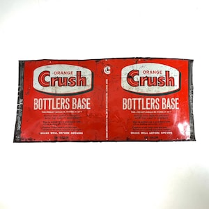 RARE Orange Crush Bottlers Base Flattened Can Sign