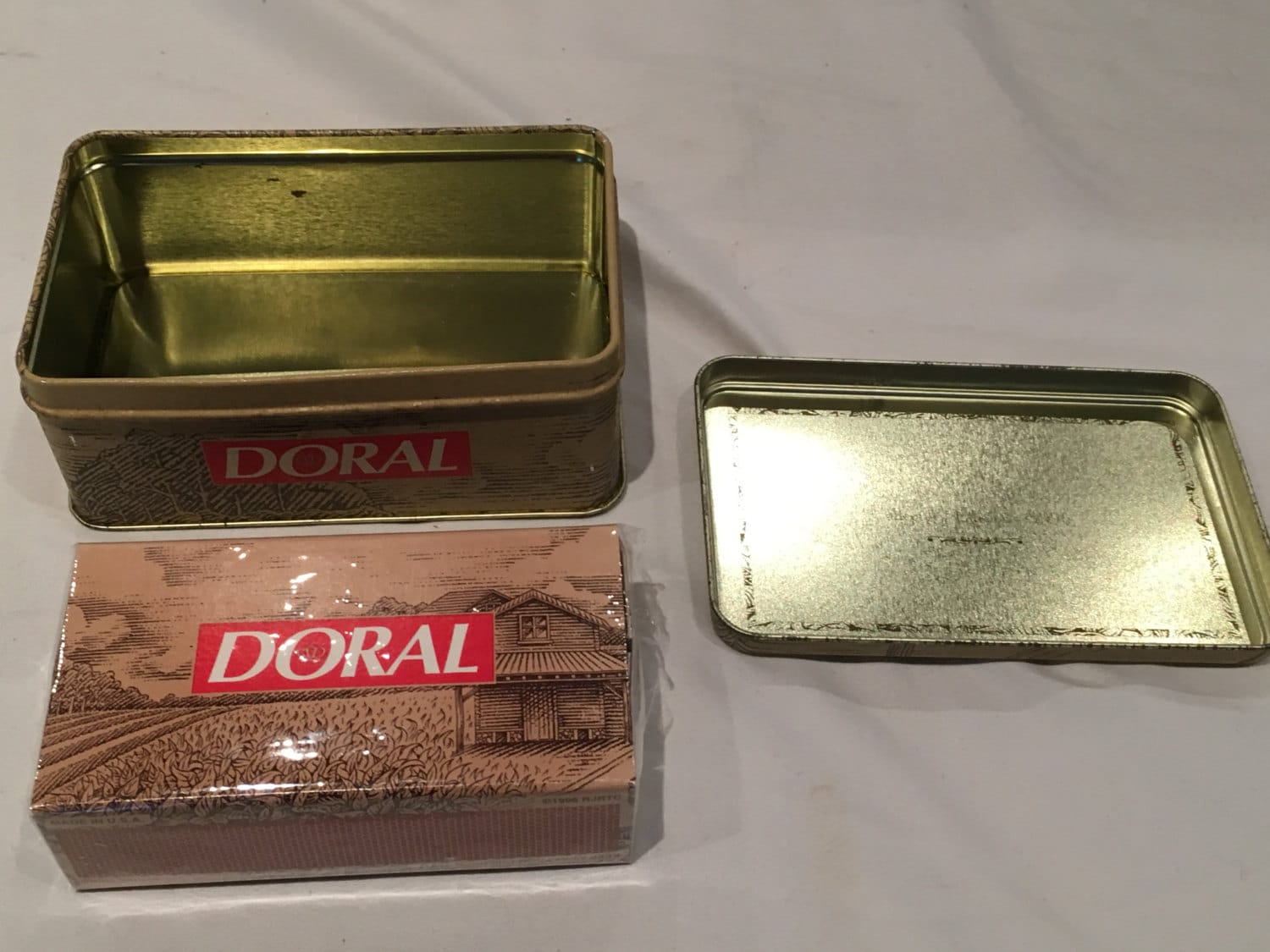 Vintage Doral 1996 Collector's Edition Tobacco Cigarette Tin With Matches -  FREE SHIPPING!
