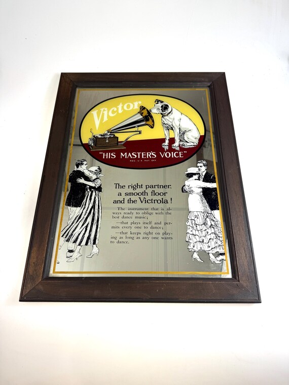 【希少】パブミラー　VICTOR his master’s voice HARD to FIND!! Vintage RCA Victor 