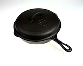 Antique Griswold 9 Slant Logo Heat Ring 710XI Erie PA USA Cast Iron Skillet Self Basting 1099 BUTTON Lid - circa 1906 - 1910