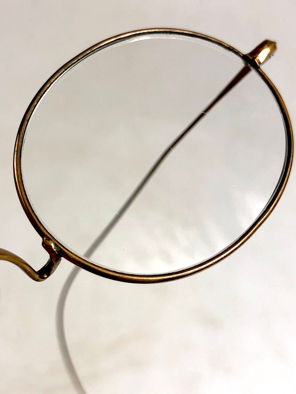 Antique late 1800's Eyeglasses Oval Lenses W Bridge Curl Etsy