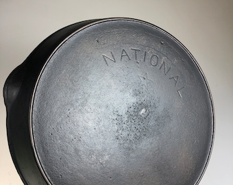 Antique  Wagner National #8 Star Makers Mark Cast Iron Skillet - Outside Heat Ring Circa 1914 -1930