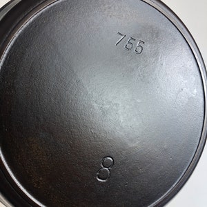 Vintage HTF VERY NICE Griswold #8 755 Unmarked Heat Ring Cast Iron Skillet