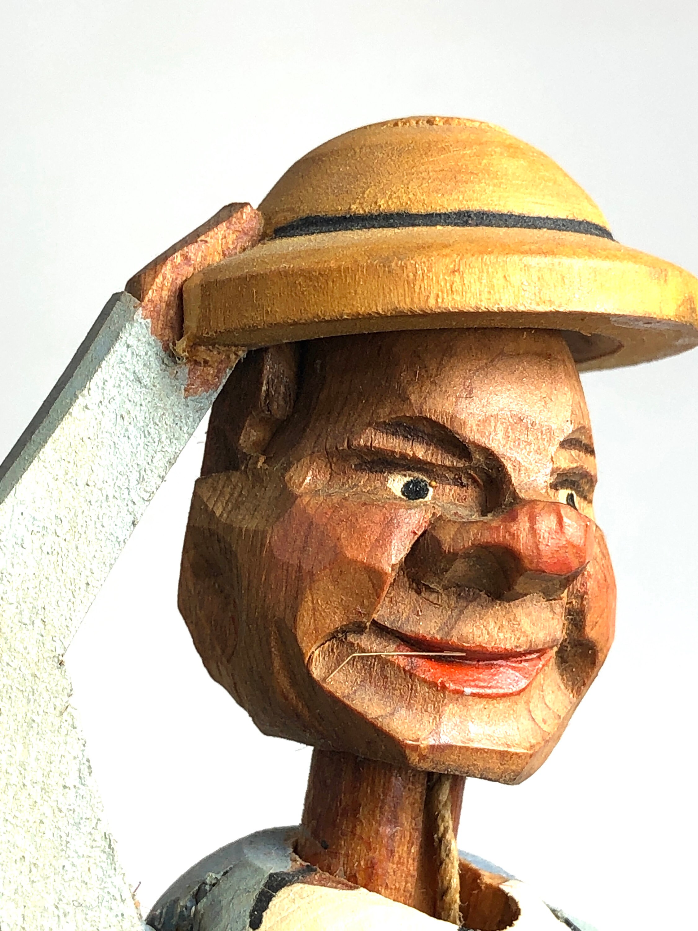 Vintage Hand Carved Wood FIGURAL GERMAN Mechanical Character | Etsy