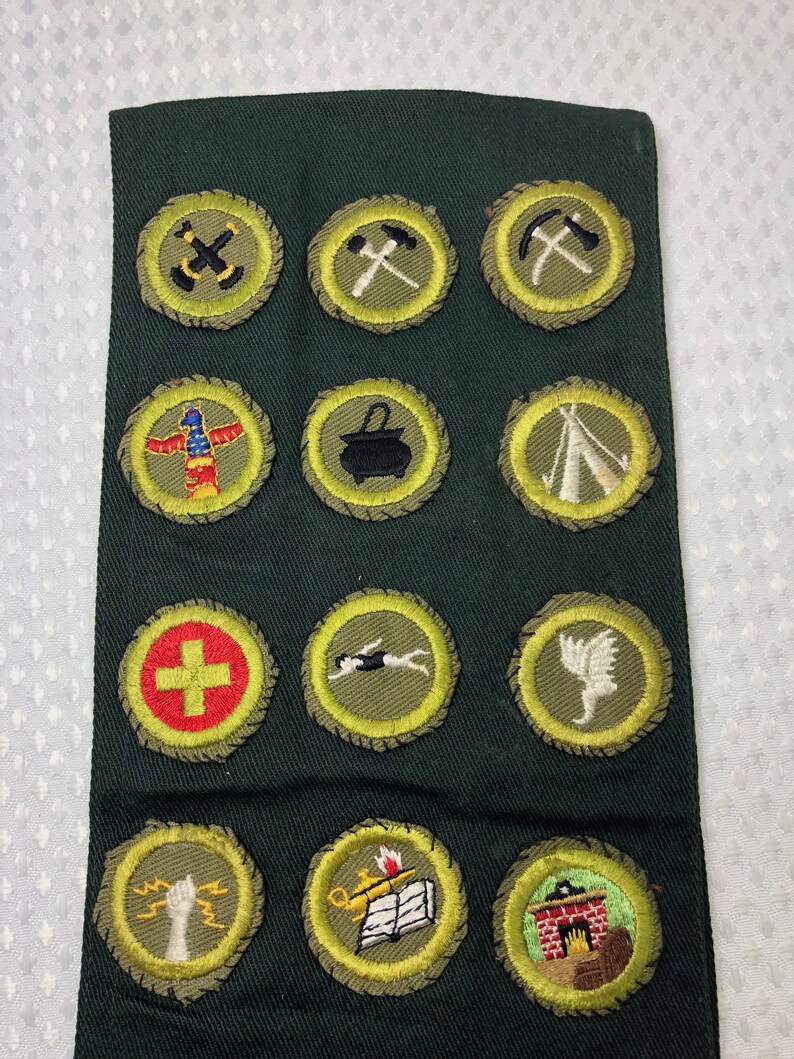 Boy Scout 1950s Sash RARE Patches 12 Type E Merit Badges Etsy