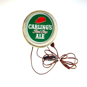 Vintage 1940&#39;s HARD to FIND Carling&#39;s Red Cap Ale Light Lighted Sign
