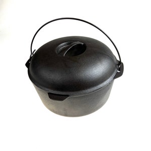 ZELDZAAM!  Maid of Honor (Sears, Lodge) Gietijzeren Dutch Oven met originele onderzetter - circa 1950