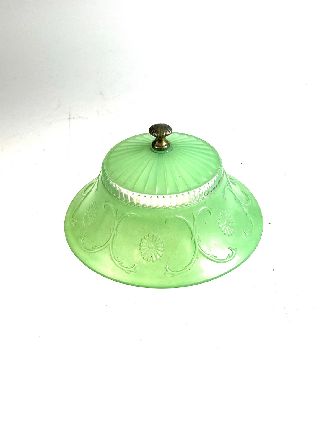 NICE Vintage Green Glass Lamp Shade Etsy