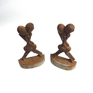 Antique Anne Fish Hubley CHARLESTON DANCERS #270 Cast Iron Doorstops