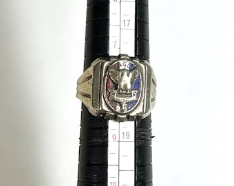 アクセサリー 1930s Boy Eagle Scouts Ring 1930s Boy Eagle Scouts of America Sterling Silver & Enamel