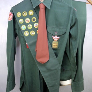 OUTSTANDING! 1950's Explorers Boy Scout BSA Shirt, Pants, Tie, Belt, Sash, RARE Patches - from Ogallala Nebraska